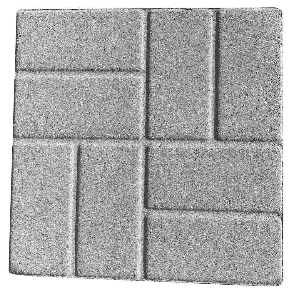 Плитка тротуарная 8 кирпичей 400х400х50 мм серая бетонная