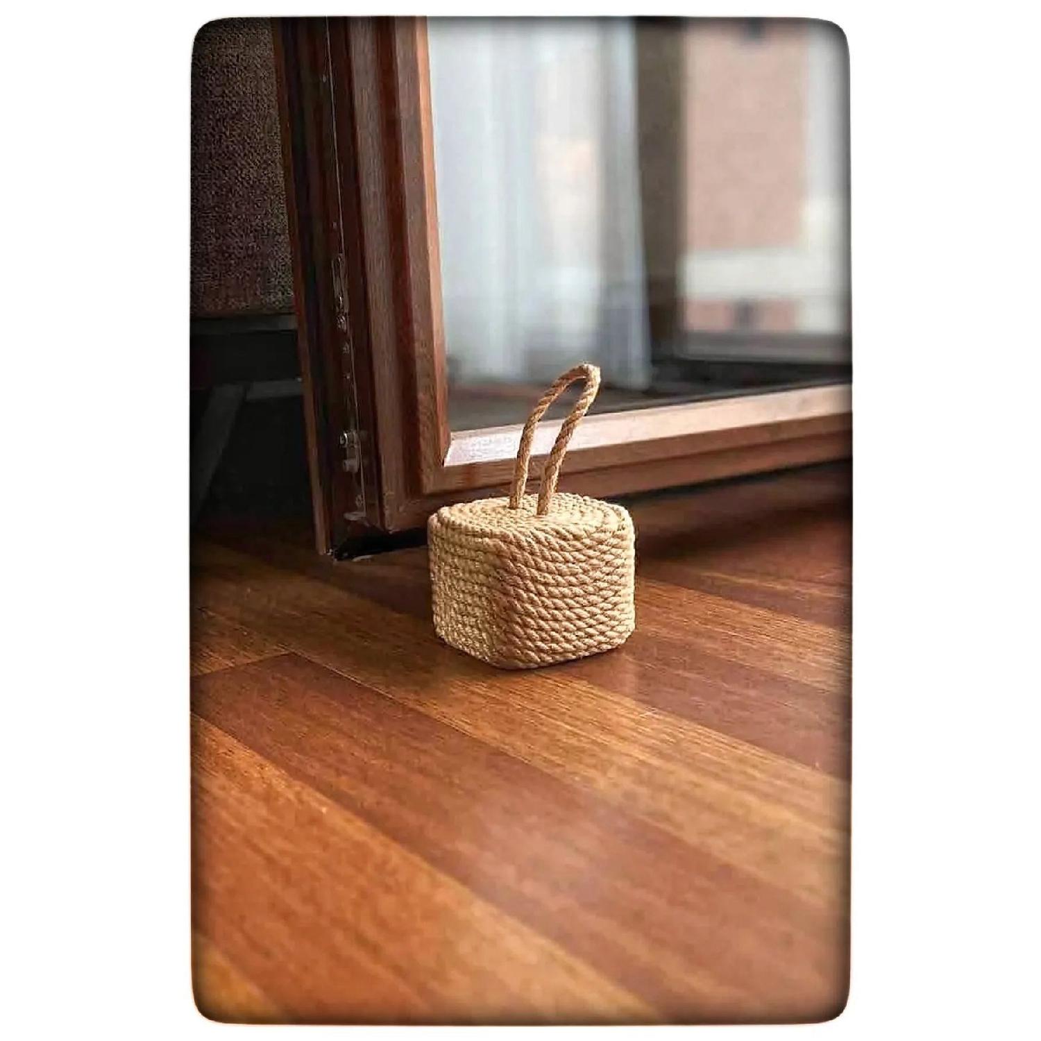 Декоративная веревка Джутовая веревка Украшенная бетонная дверная пробка Дверная стопора Бетонная пробка